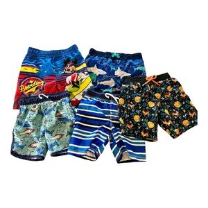 5 Pack! Toddler Boys Colorful Swim Shorts Set Size 3T